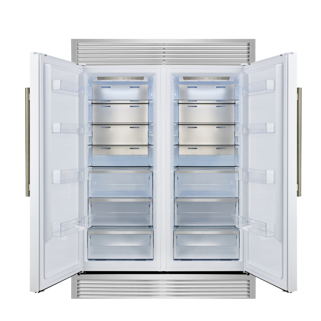 Forno Maderno 2-28-Inch Wide Convertible Refrigerator/Freezer in White, Decorative Trim, 27.2 cu.ft, 84-Inch High, ENERGY STAR Certified