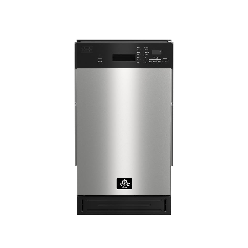 Forno Polo 18-Inch Built-In Stainless Steel Dishwasher, 8 Place Settings, ENERGY STAR Certified, 52 dBA