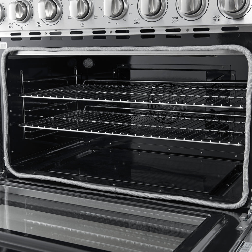 Forno Paolo 36 Inch Freestanding Electric Range, Stainless Steel, 5.44 cu.ft, True Convection Oven, Energy Efficient