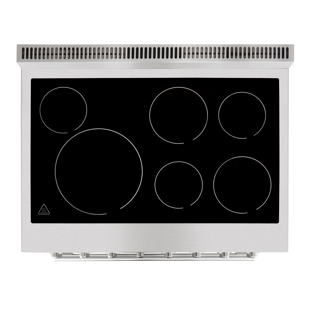 Forno Paolo 36 Inch Freestanding Electric Range, Stainless Steel, 5.44 cu.ft, True Convection Oven, Energy Efficient