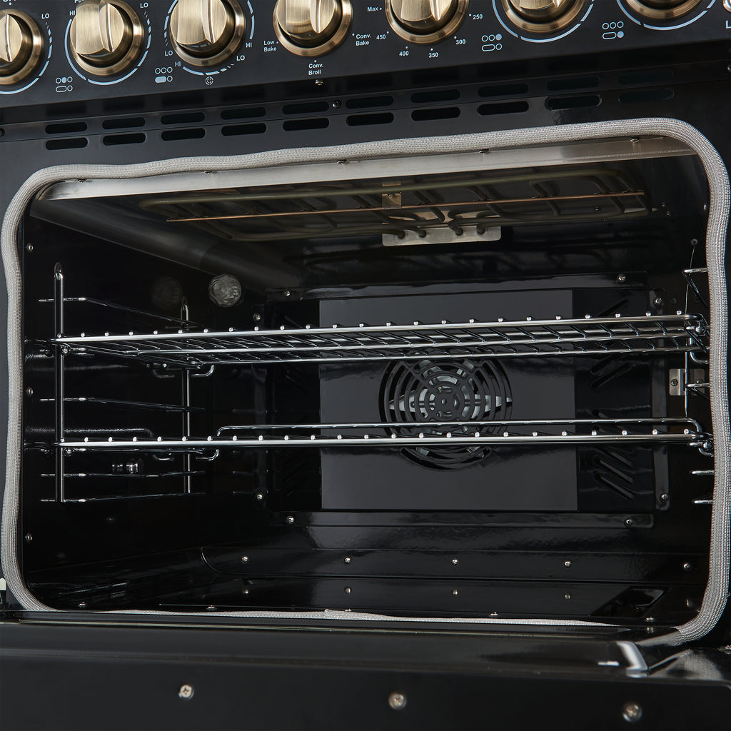 Forno Paolo 30-Inch Freestanding Electric Range, Black, 4.38 cu.ft, True Convection Oven, Energy Efficient