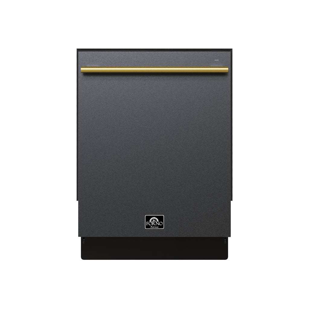 Forno Romano Espresso 24-Inch Built-In Dishwasher, Black Finish, Stainless Steel Tub, 49 dBA, Energy Star Certified