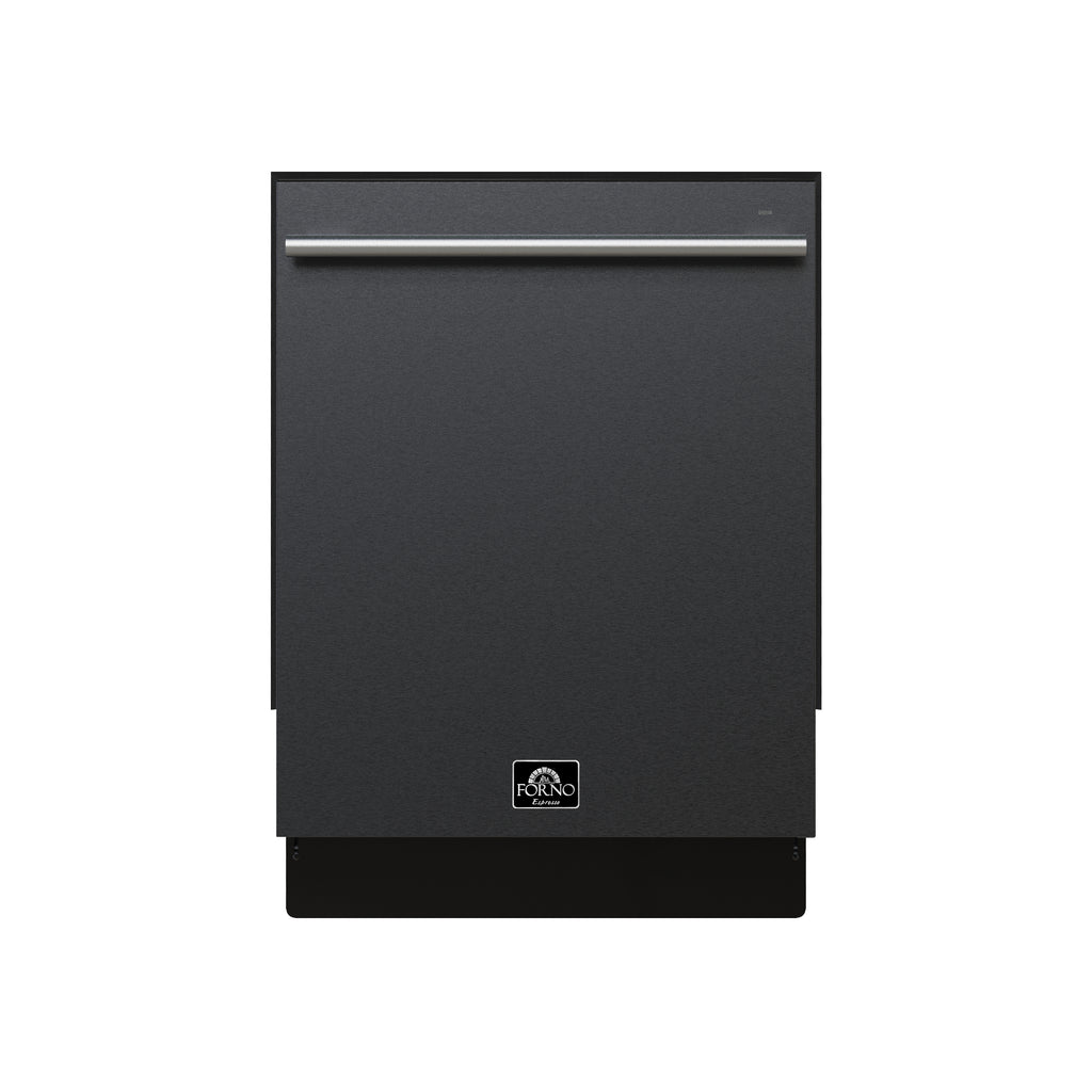 Forno Romano Espresso 24-Inch Built-In Dishwasher, Black Finish, Stainless Steel Tub, 49 dBA, Energy Star Certified
