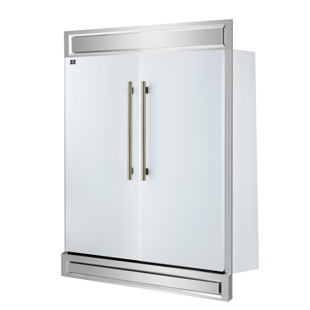 Forno Maderno 2-28-Inch Wide Convertible Refrigerator/Freezer in White, Decorative Trim, 27.2 cu.ft, 84-Inch High, ENERGY STAR Certified