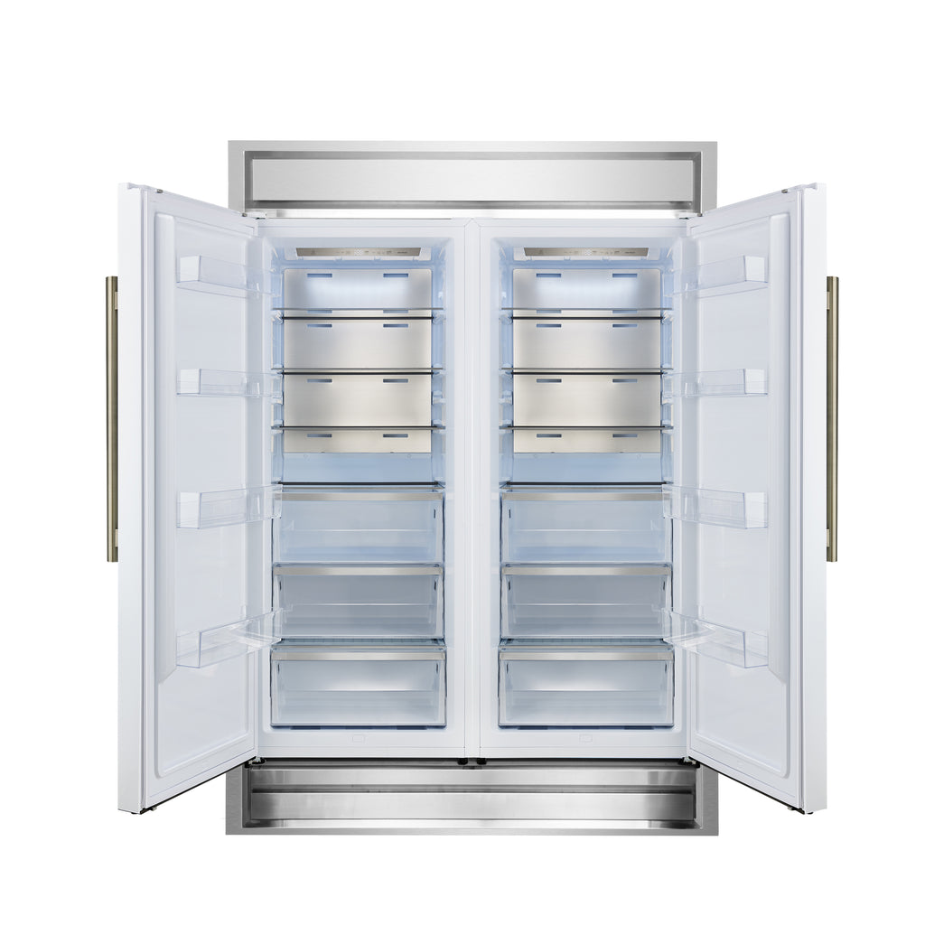 Forno Maderno 2-28-Inch Wide Convertible Refrigerator/Freezer in White, Decorative Trim, 27.2 cu.ft, 84-Inch High, ENERGY STAR Certified