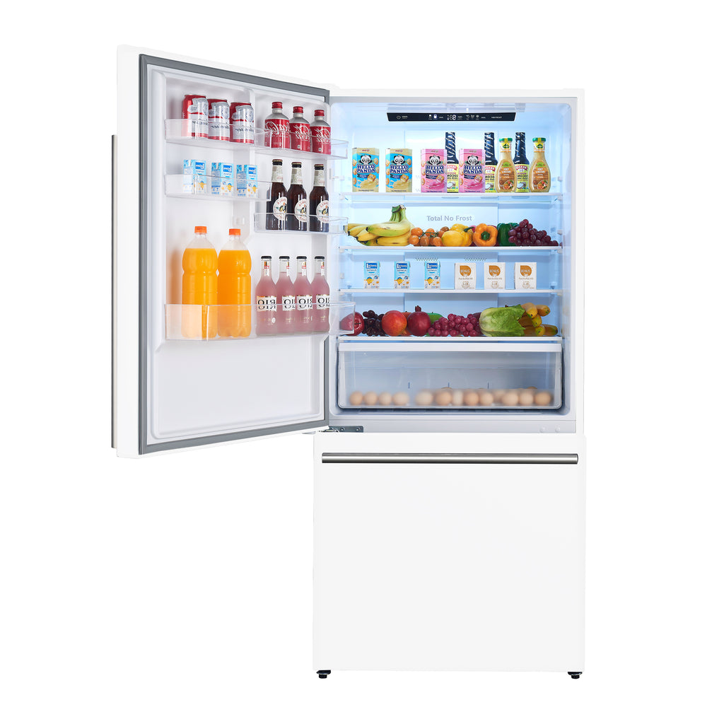 Forno Milano 2-Piece 62-Inch Freestanding Dual Bottom Freezer Refrigerator, White – 34.4 cu.ft, Touch Control, Ice Maker