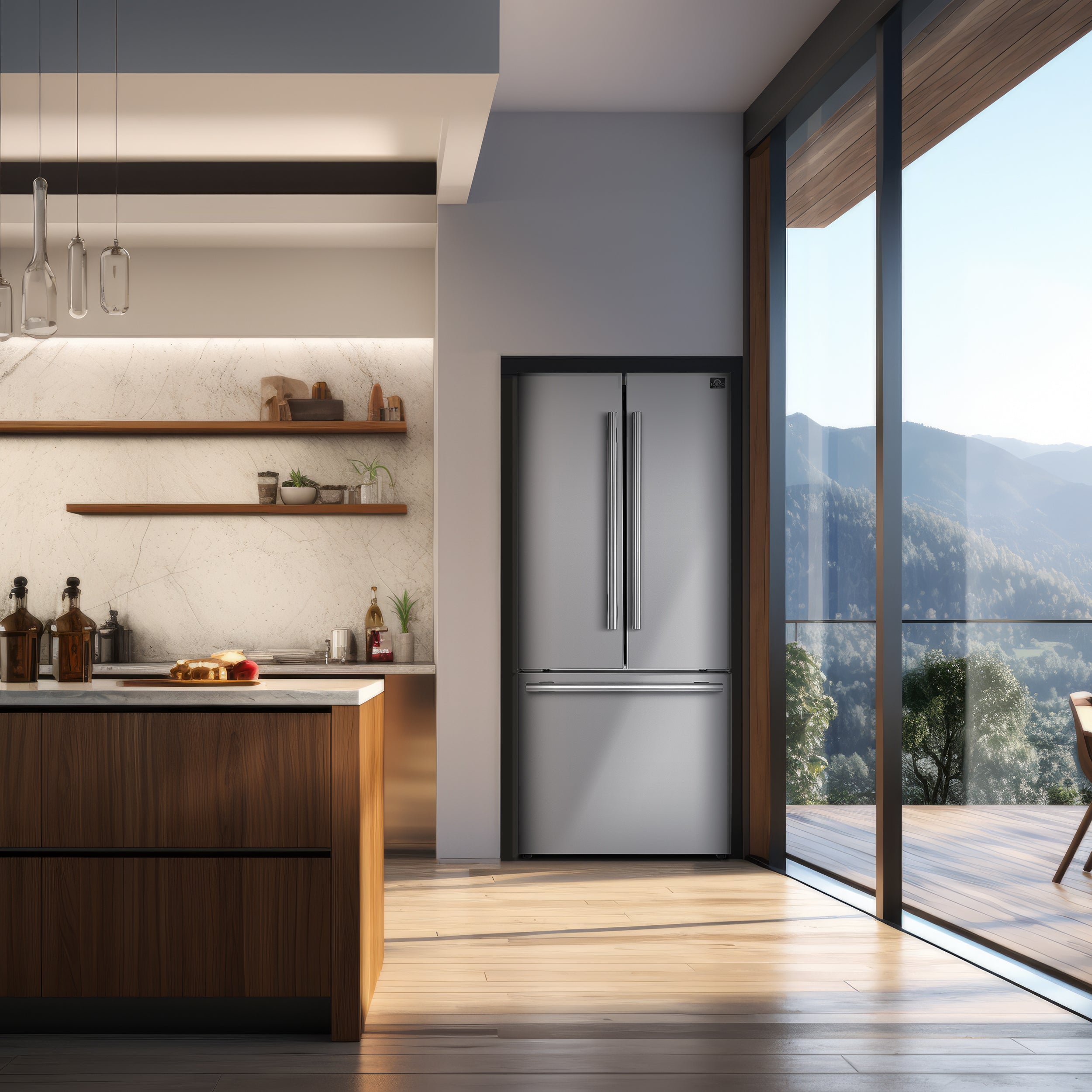 FORNO Premium 2-Piece Kitchen Bundle -Giovanni 30-inch Gas Range Stainless Steel, Forno Gallipoli 30" French Door Refrigerator with Bottom Freezer 17.5 cu. ft Capacity - FBDL-020-01CAUS