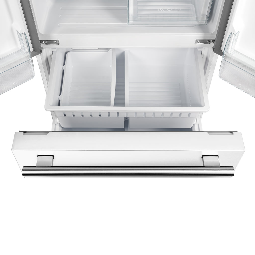Forno 2-Piece Appliance Package - 30-Inch Electric Range and 30-Inch Refrigerator in White with Stainless Steel Handle (FBDL-003-11US)