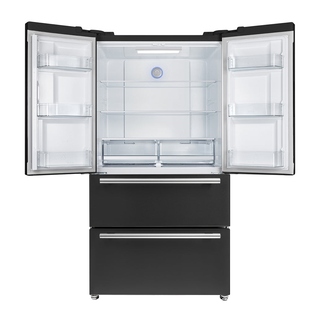 Forno Moena Espresso 36-Inch Black French Door Refrigerator, 19.2 Cu. Ft., Frost-Free, Automatic Ice Maker, ENERGY STAR Certified