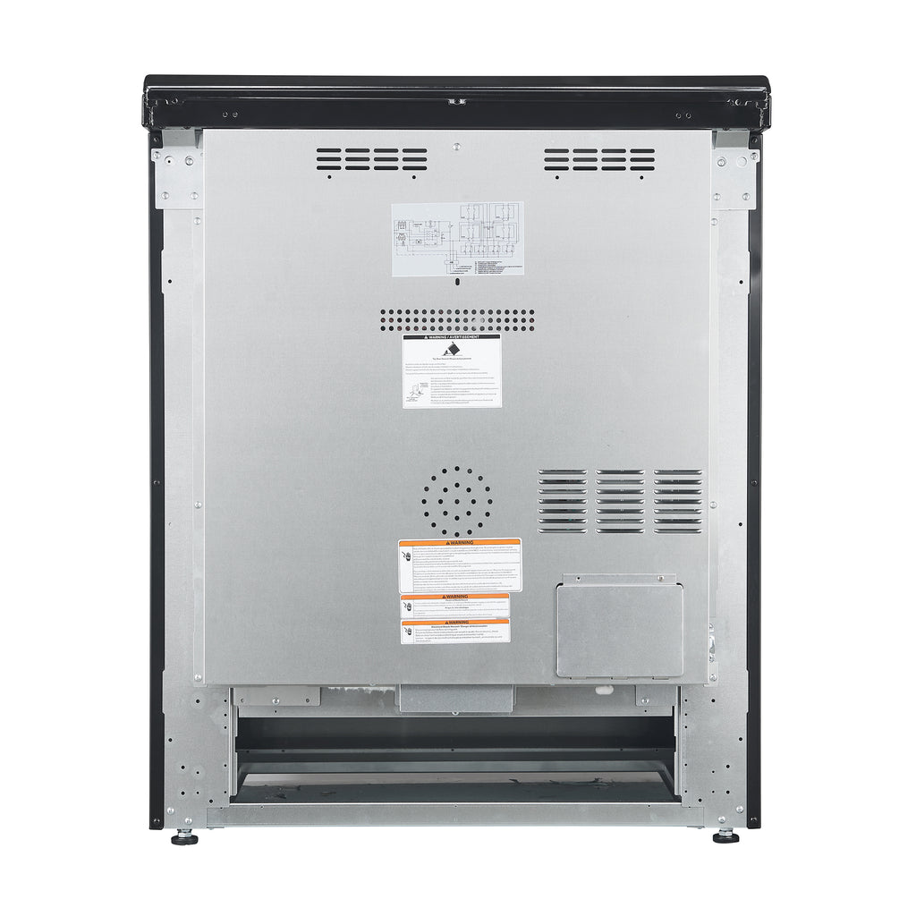 FORNO Premium 2 Pieces Kitchen Bundle - Leonardo Espresso 30-Inch White Electric Range, Moena Espresso 36-Inch White French Door Refrigerator
