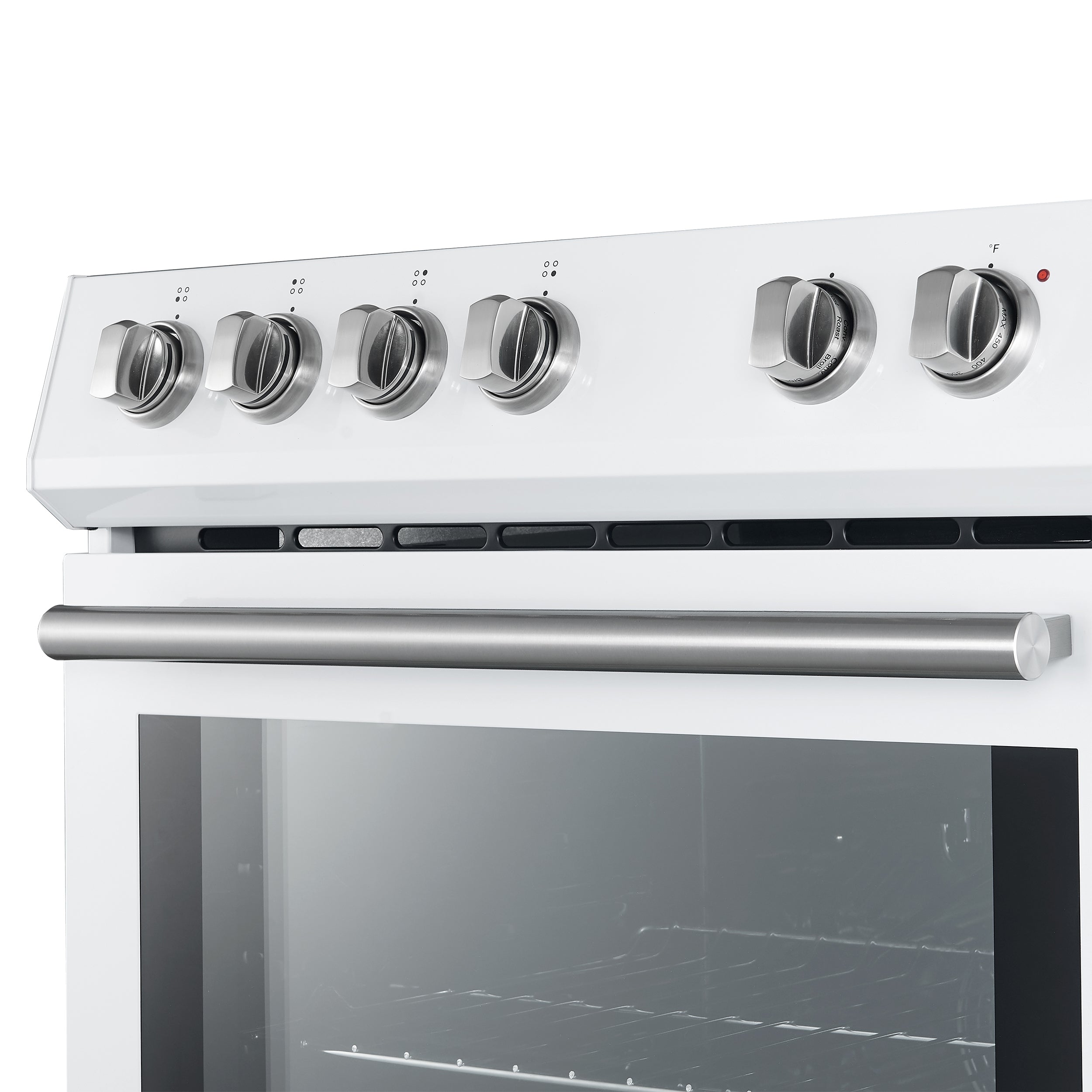 Forno 2-Piece Appliance Package - 30-Inch Electric Range and 30-Inch Refrigerator in White with Stainless Steel Handle (FBDL-003-11US)