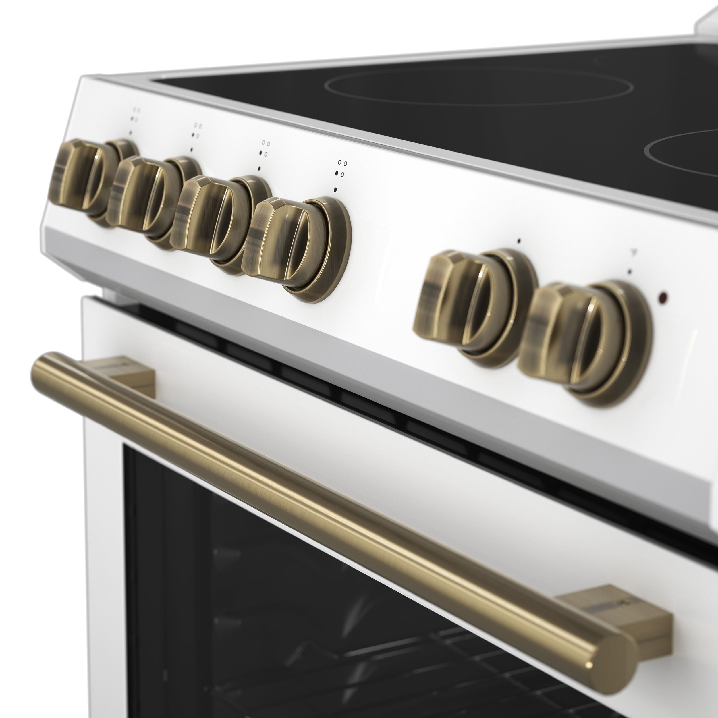 Forno 2-Piece Appliance Package - 30-Inch Electric Range and 30-Inch Refrigerator in White with Stainless Steel Handle (FBDL-003-11US)