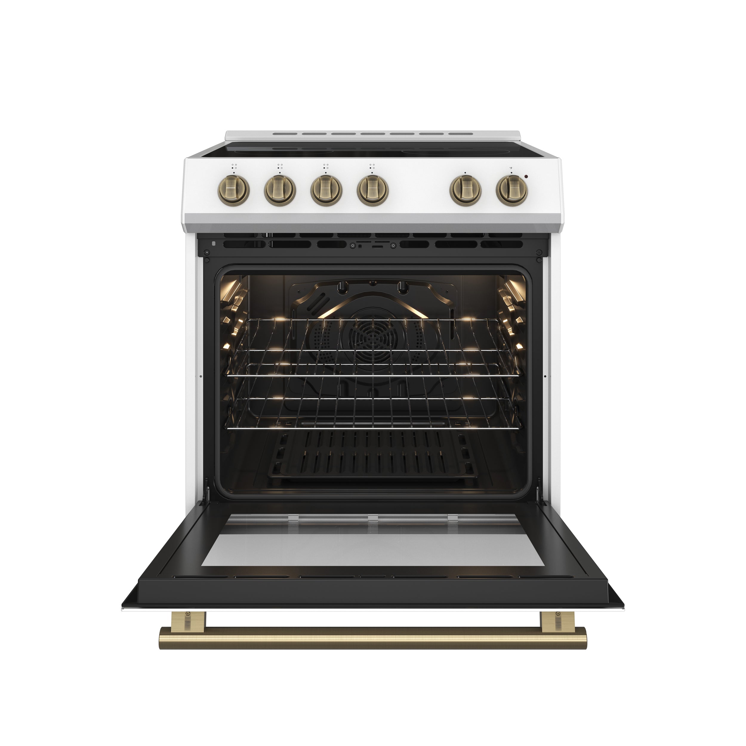 Forno 2-Piece Appliance Package - 30-Inch Electric Range and 30-Inch Refrigerator in White with Stainless Steel Handle (FBDL-003-11US)