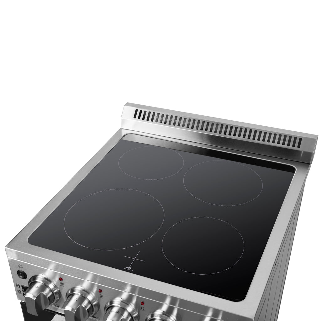 Forno Loiano 24 Inch Freestanding Electric Range Stainless Steel with Storage Drawer