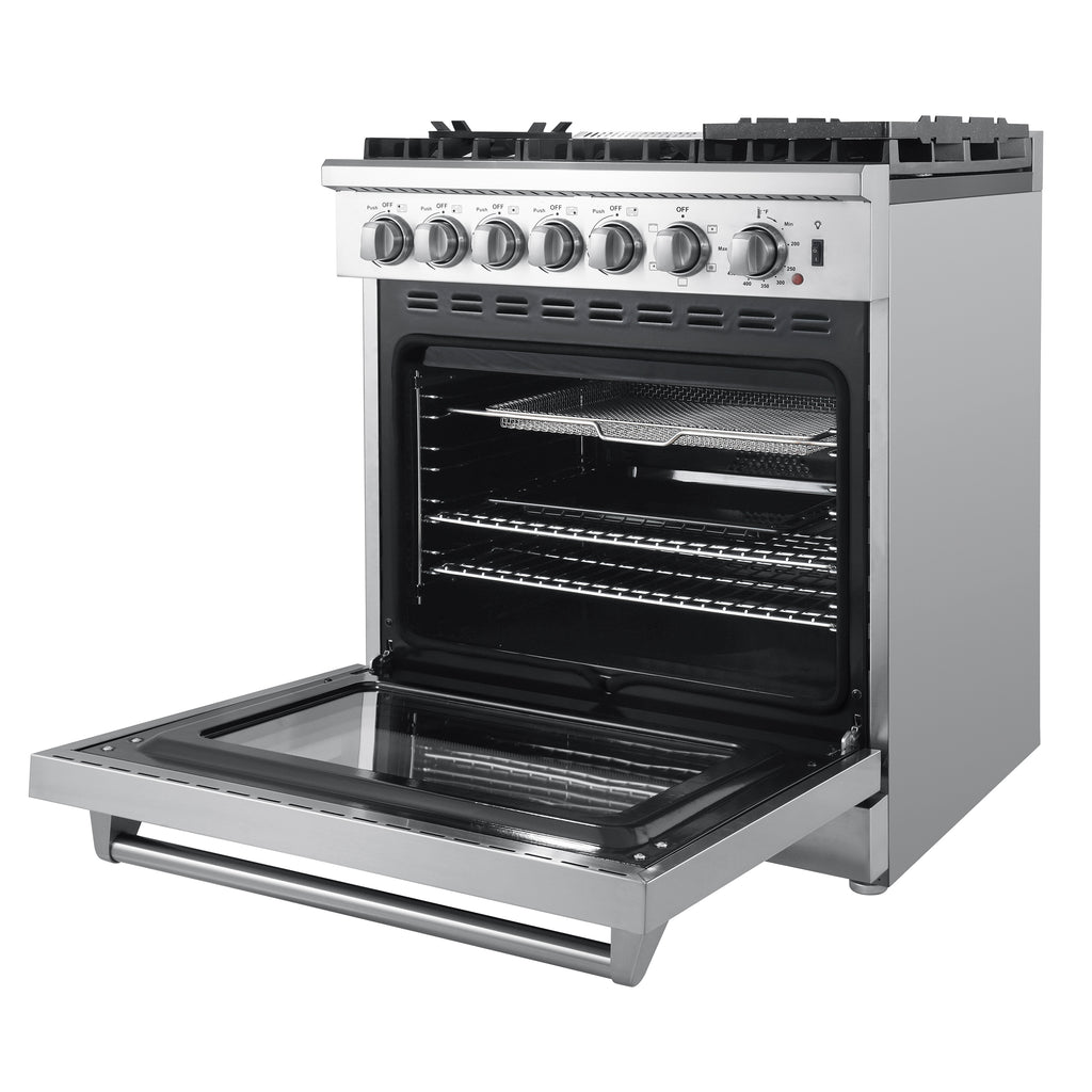 Forno Lazio 30-Inch Freestanding Dual Fuel Range, 5 Burners, True Convection Oven