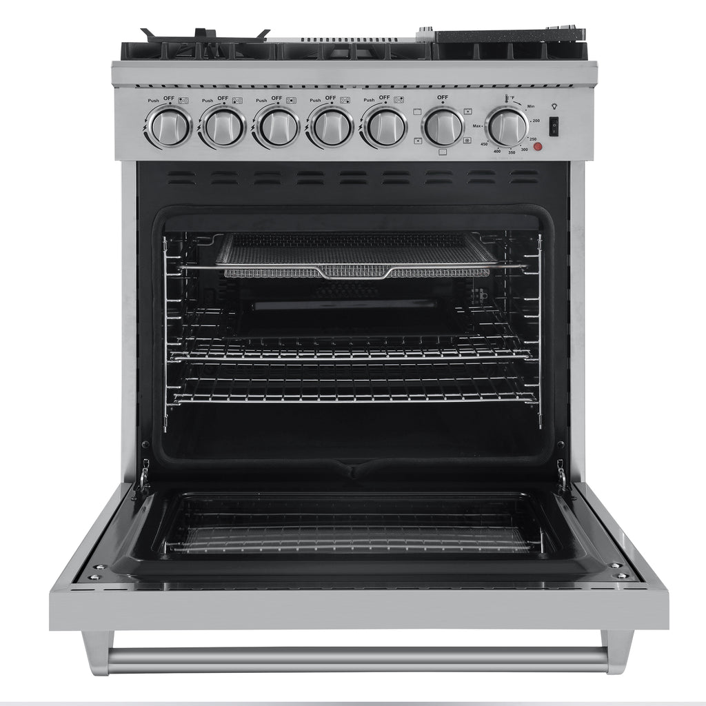 Forno Lazio 30-Inch Freestanding Dual Fuel Range, 5 Burners, True Convection Oven