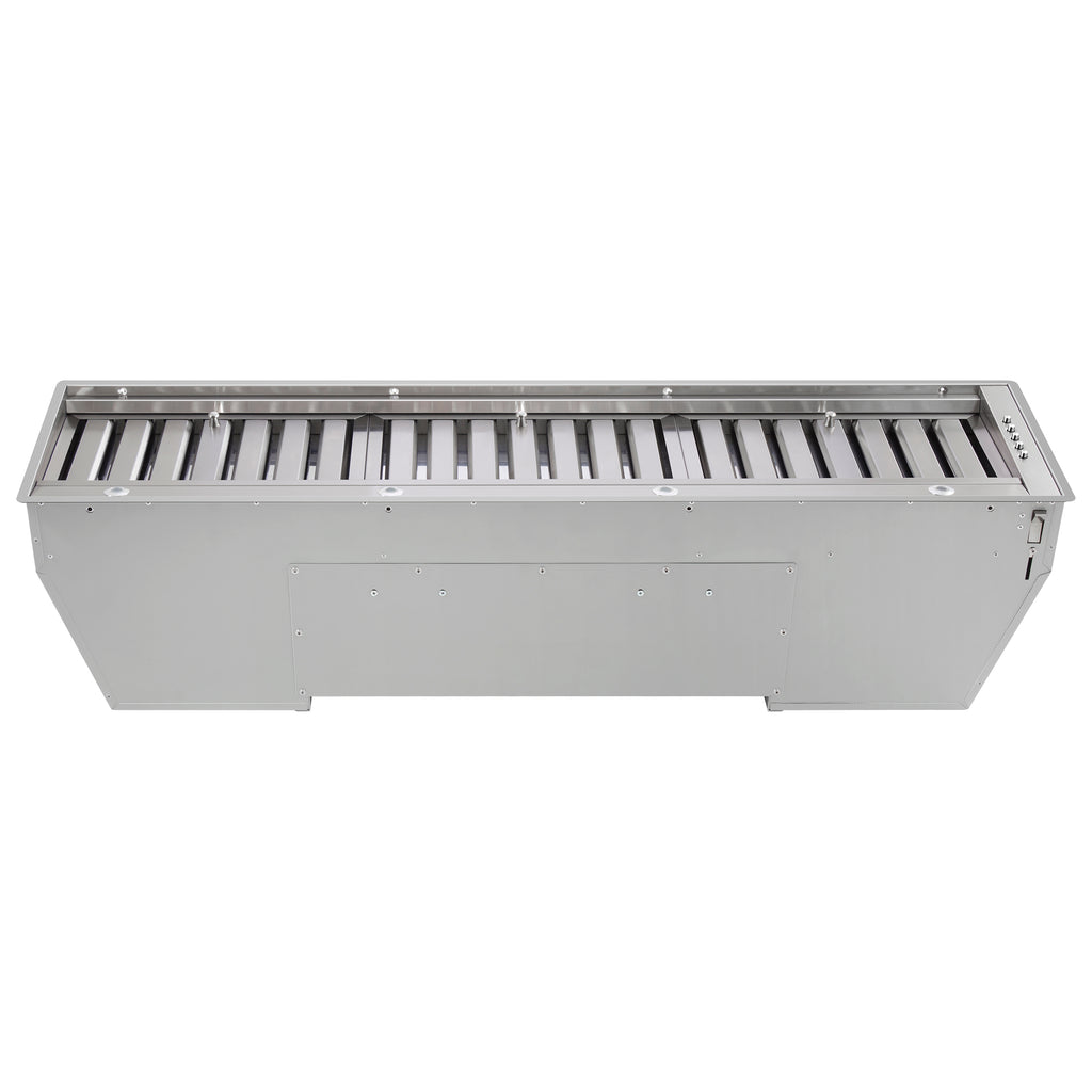 Forno Frassanito 48-Inch Recessed Range Hood, Stainless Steel Baffle Filters, LED Lighting