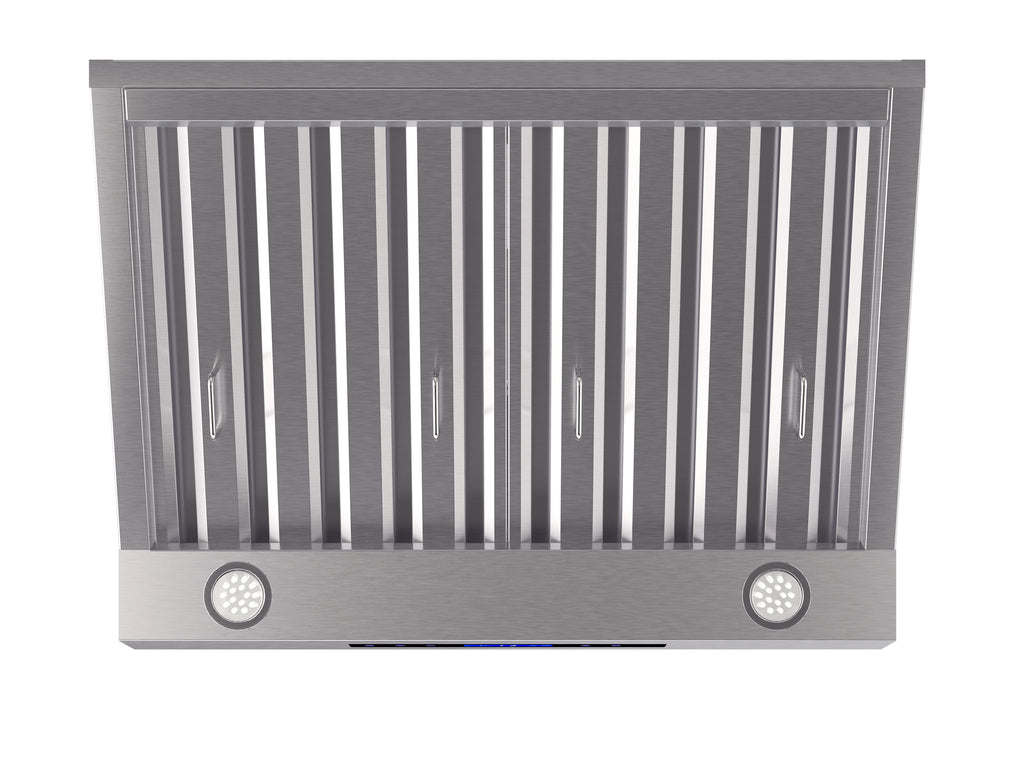 Forno Palazzo 30-Inch Wall Mounted Range Hood, Stainless Steel, Heavy Duty Baffle Filters, Remote Control