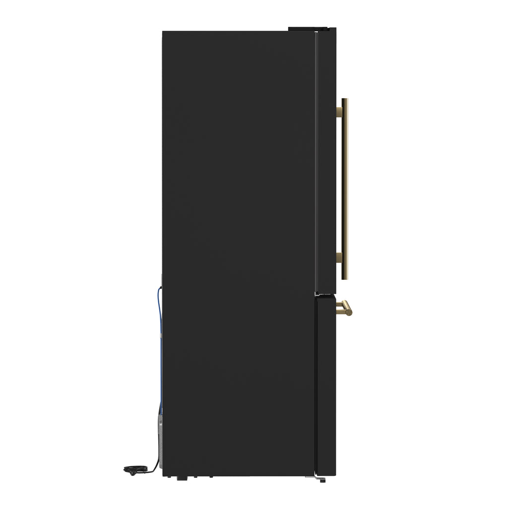 Forno Milano 2-Piece 62-Inch Freestanding Dual Bottom Freezer Refrigerator in Black – 34.4 cu.ft, Touch Control, Ice Maker