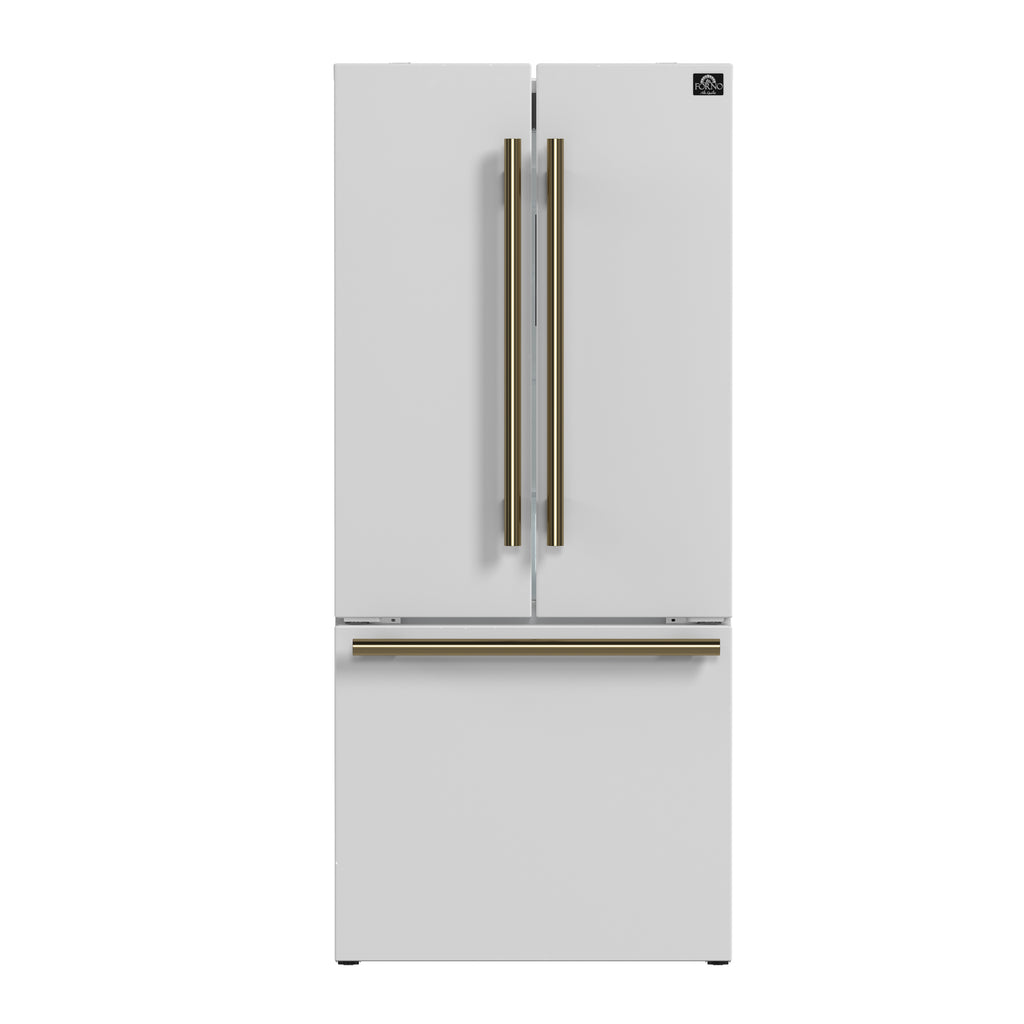 Forno 2-Piece Appliance Package - 30-Inch Electric Range and 30-Inch Refrigerator in White with Stainless Steel Handle (FBDL-003-11US)
