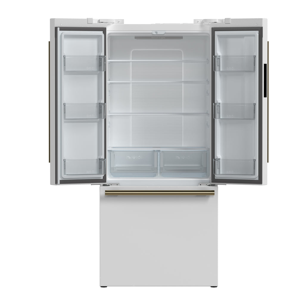 Forno 2-Piece Appliance Package - 30-Inch Electric Range and 30-Inch Refrigerator in White with Stainless Steel Handle (FBDL-003-11US)