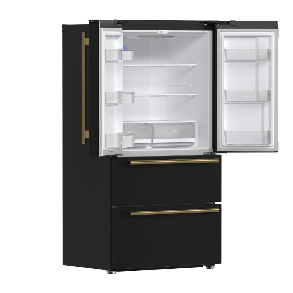 Forno Moena Espresso 36-Inch Black French Door Refrigerator, 19.2 Cu. Ft., Frost-Free, Automatic Ice Maker, ENERGY STAR Certified