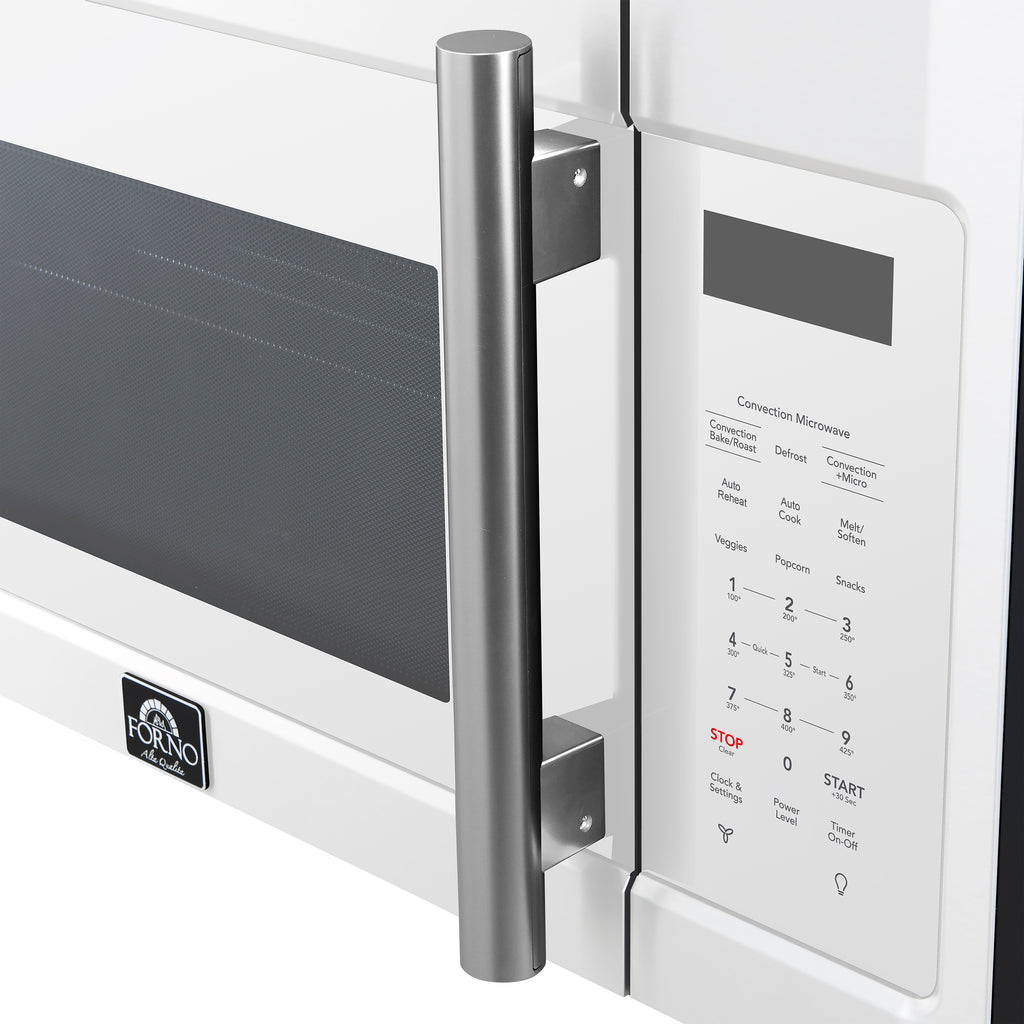 Forno Fornace 30-Inch Over the Range Convection Microwave, White – 1.5 cu.ft, 300 CFM Vent, Touch Control, LED Light