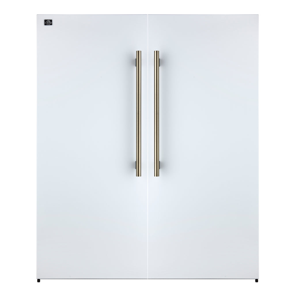 Forno Maderno 2-28-Inch Wide Convertible Refrigerator/Freezer in White, Decorative Trim, 27.2 cu.ft, 84-Inch High, ENERGY STAR Certified