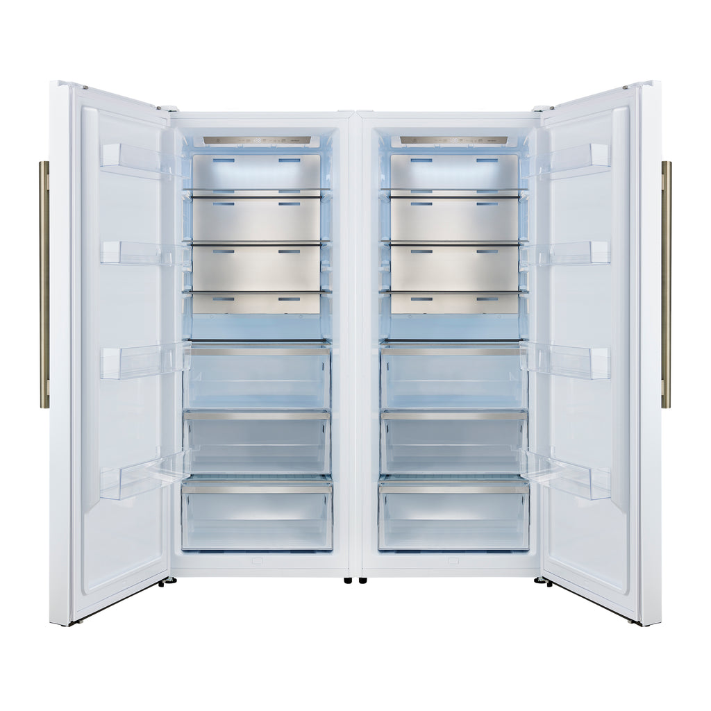 Forno Maderno 2-28-Inch Wide Convertible Refrigerator/Freezer in White, Decorative Trim, 27.2 cu.ft, 84-Inch High, ENERGY STAR Certified