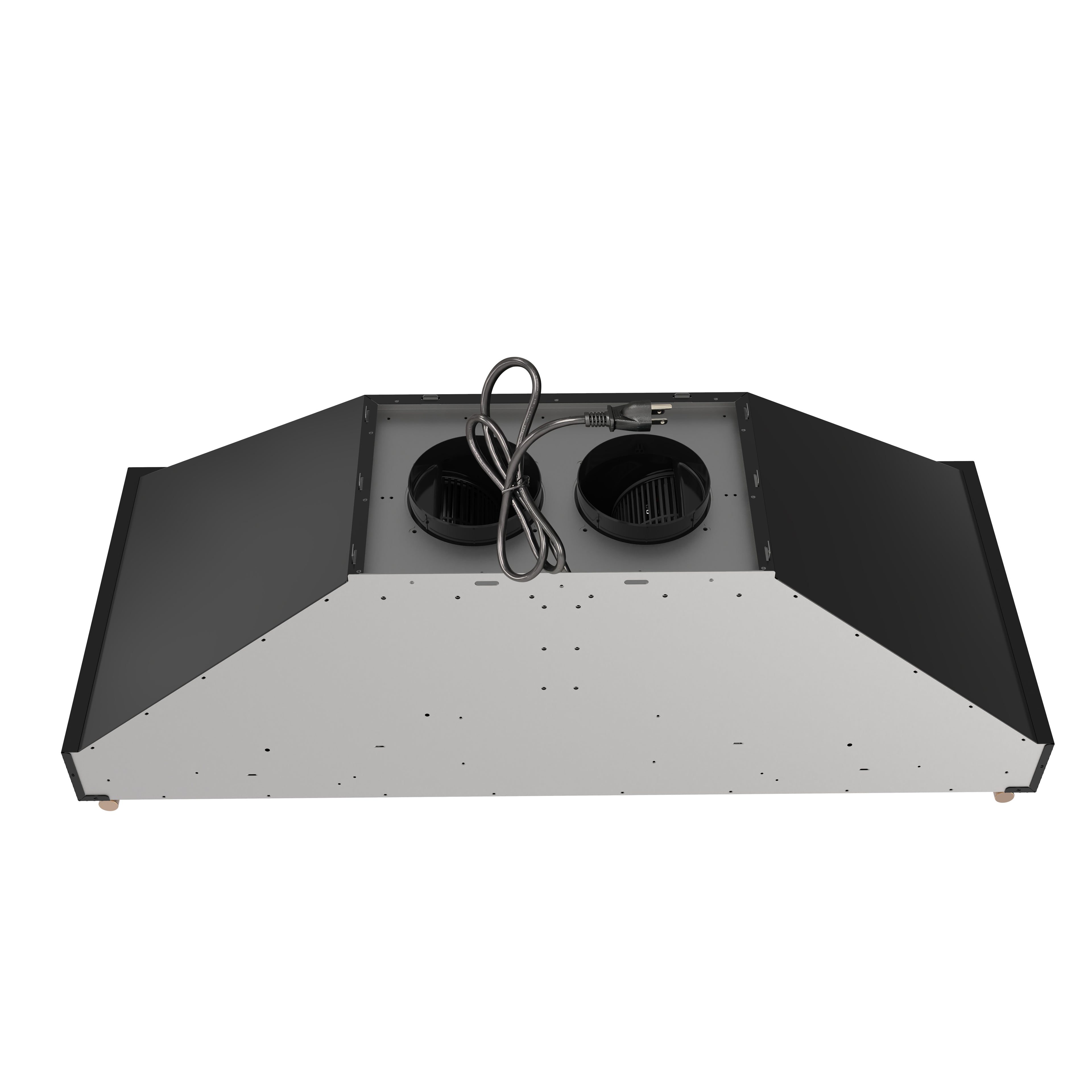 Forno Venezia 48 Inch Wall-Mounted Range Hood in Black with Antique Brass Accessories, Touch Controls and Baffle Filters