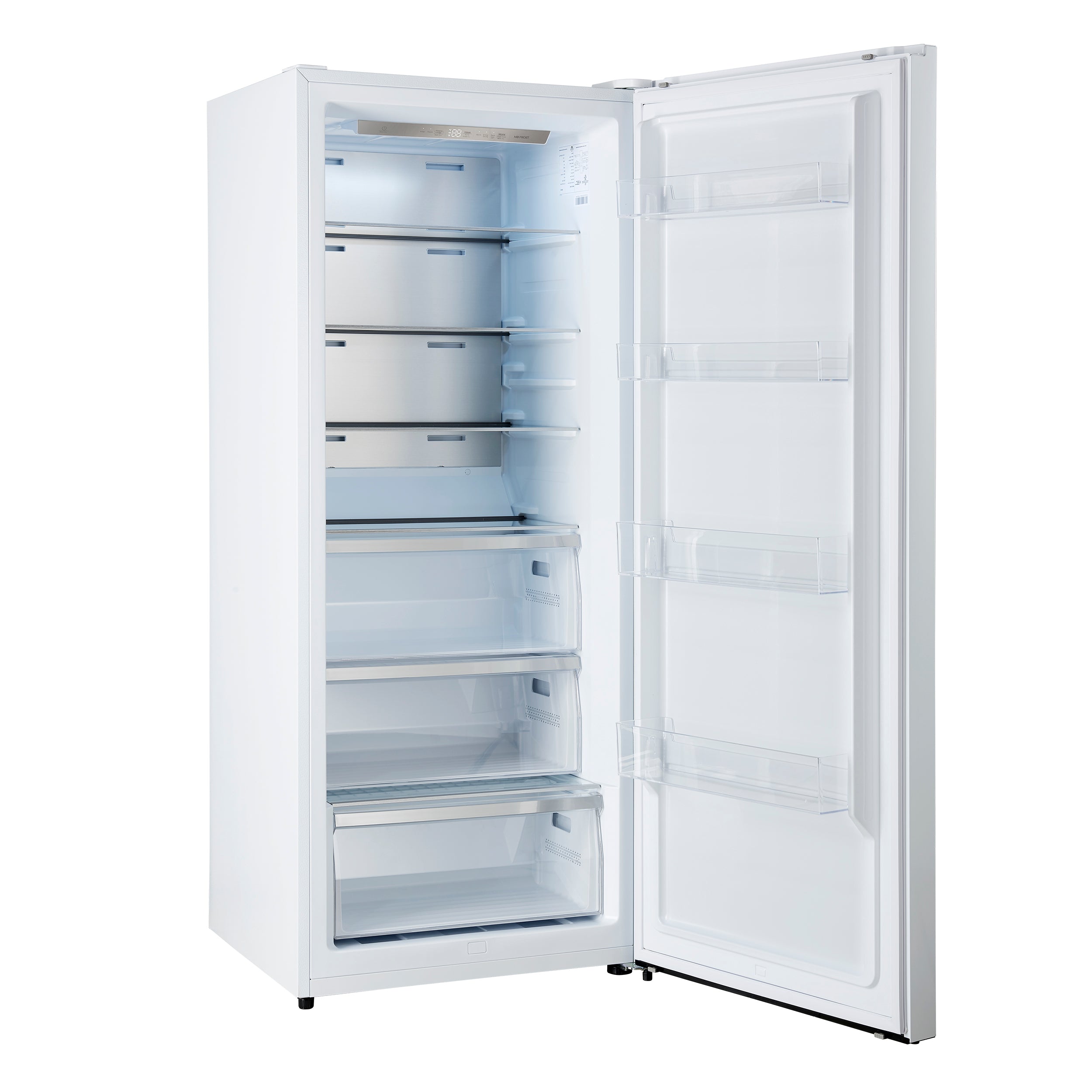 Forno Maderno 28-Inch Convertible Freezer/Refrigerator in White with Antique Brass Handle, 13.6 cu.ft. Right Swing