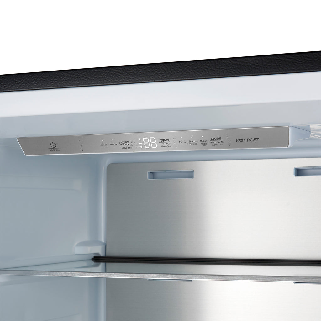 Forno Maderno 28" Built-In Convertible Refrigerator in Black, 13.6 cu.ft. Left Swing with Decorative Grill - 32" Wide