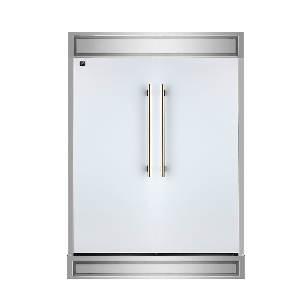 Forno Maderno 2-28-Inch Wide Convertible Refrigerator/Freezer in White, Decorative Trim, 27.2 cu.ft, 84-Inch High, ENERGY STAR Certified