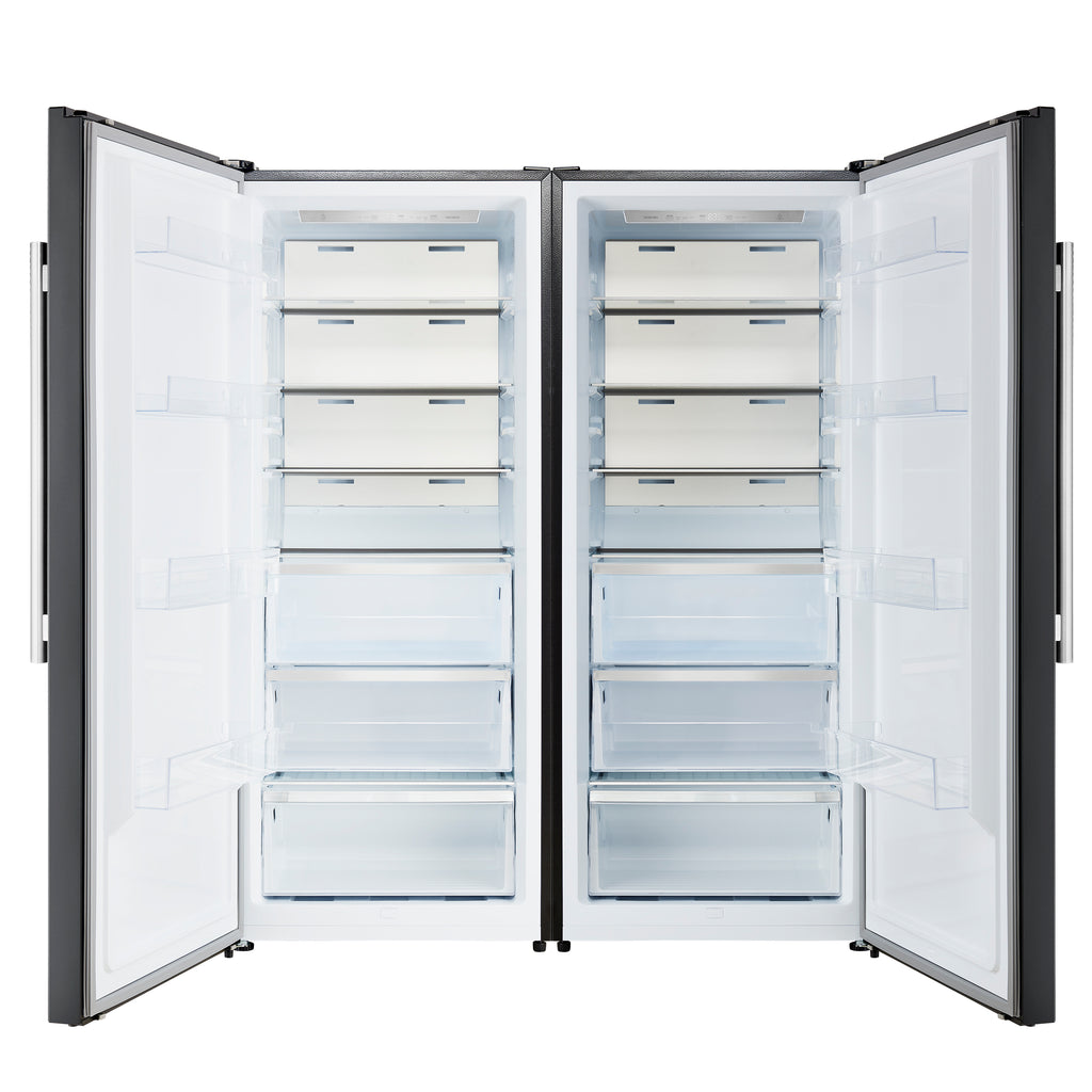 Forno Maderno 2-28-Inch Wide Convertible Refrigerator/Freezer in Black, Decorative Trim, 27.2 cu.ft, 84-Inch High, ENERGY STAR Certified