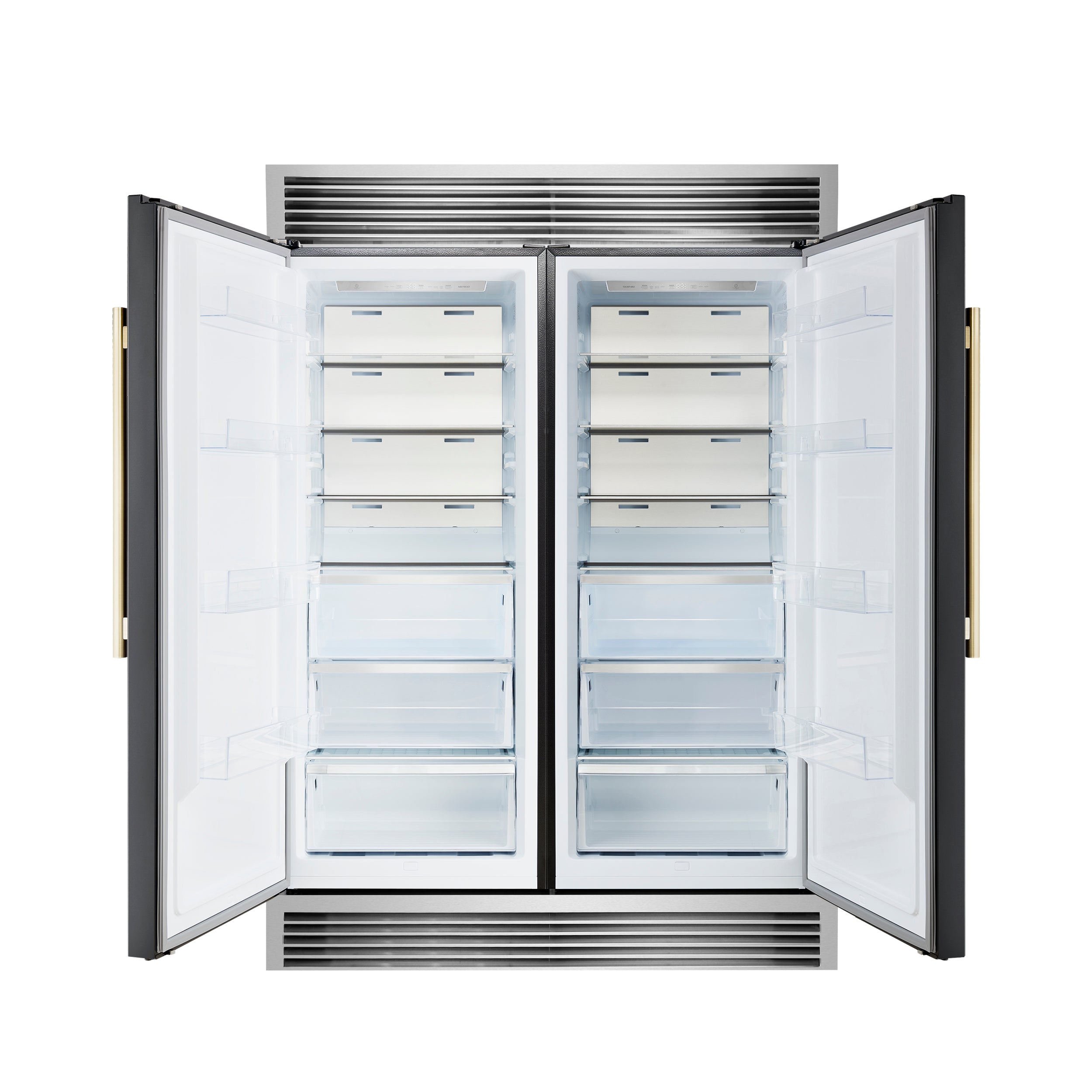 Forno Maderno 2-28-Inch Wide Convertible Refrigerator/Freezer in Black, Decorative Trim Grill, 27.2 cu.ft, 84-Inch High, ENERGY STAR Certified