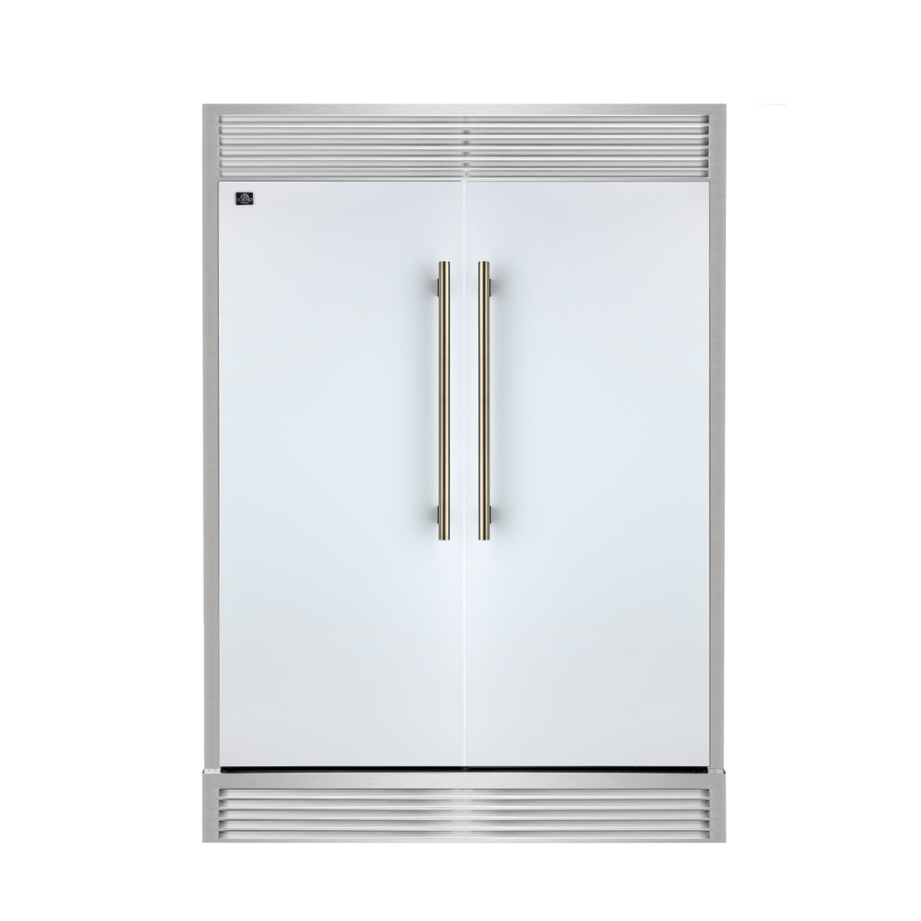 Forno Maderno 2-28-Inch Wide Convertible Refrigerator/Freezer in White, Decorative Trim, 27.2 cu.ft, 84-Inch High, ENERGY STAR Certified