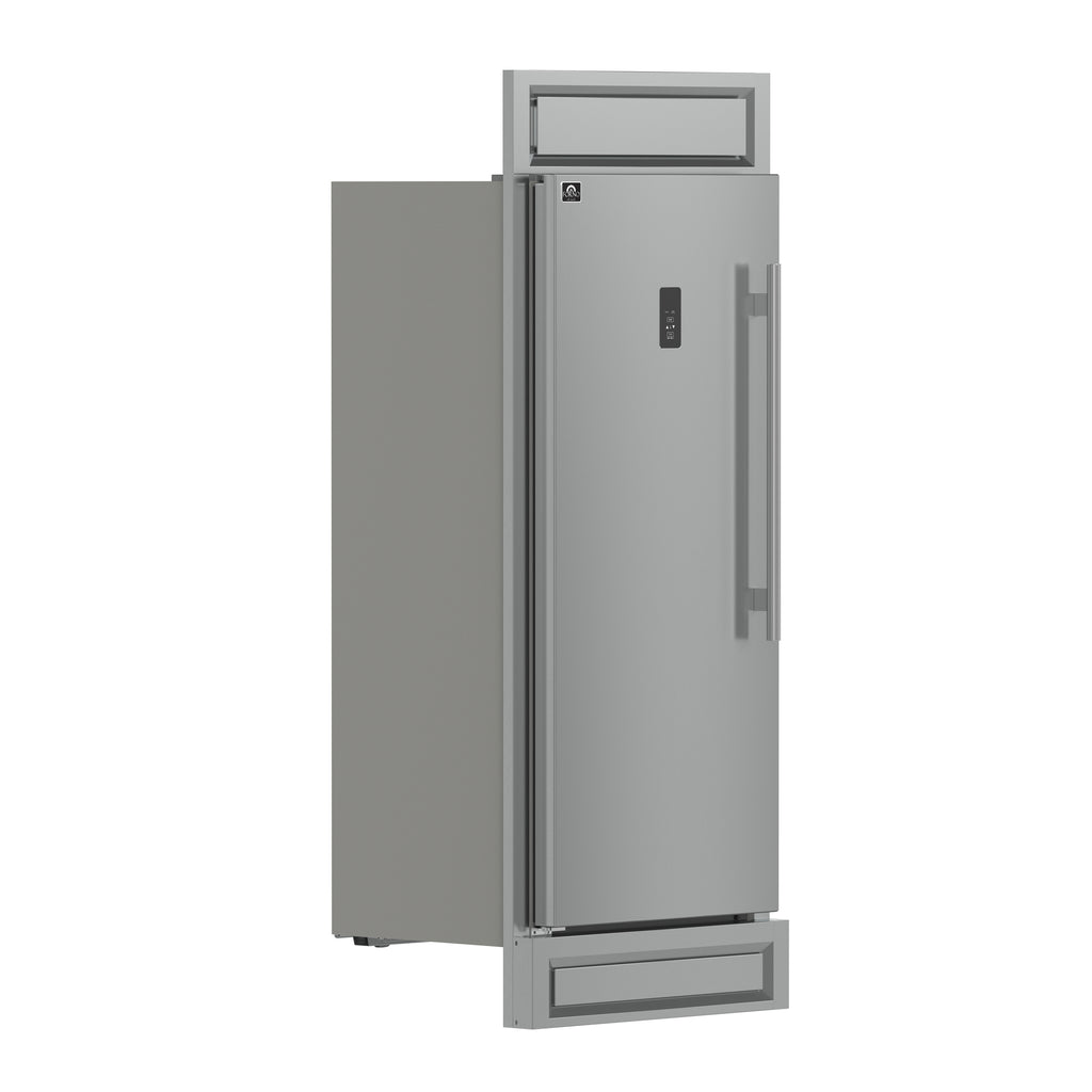 Forno Fortezza 32 Inch Left-Swing Freezer with Trim Kit, Stainless Steel, with Automatic Ice Maker