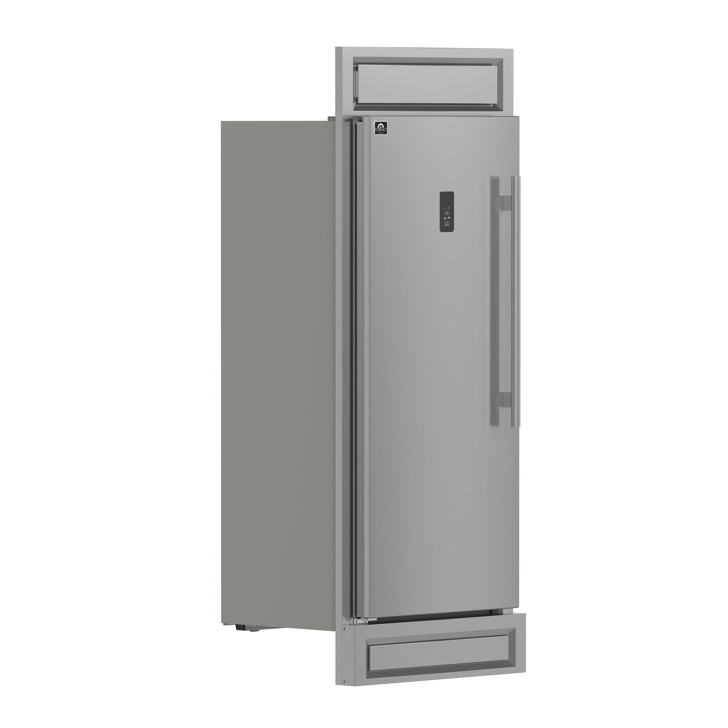 Forno Fortezza 32 Inch Left-Swing Freezer with Trim Kit, Stainless Steel, with Automatic Ice Maker