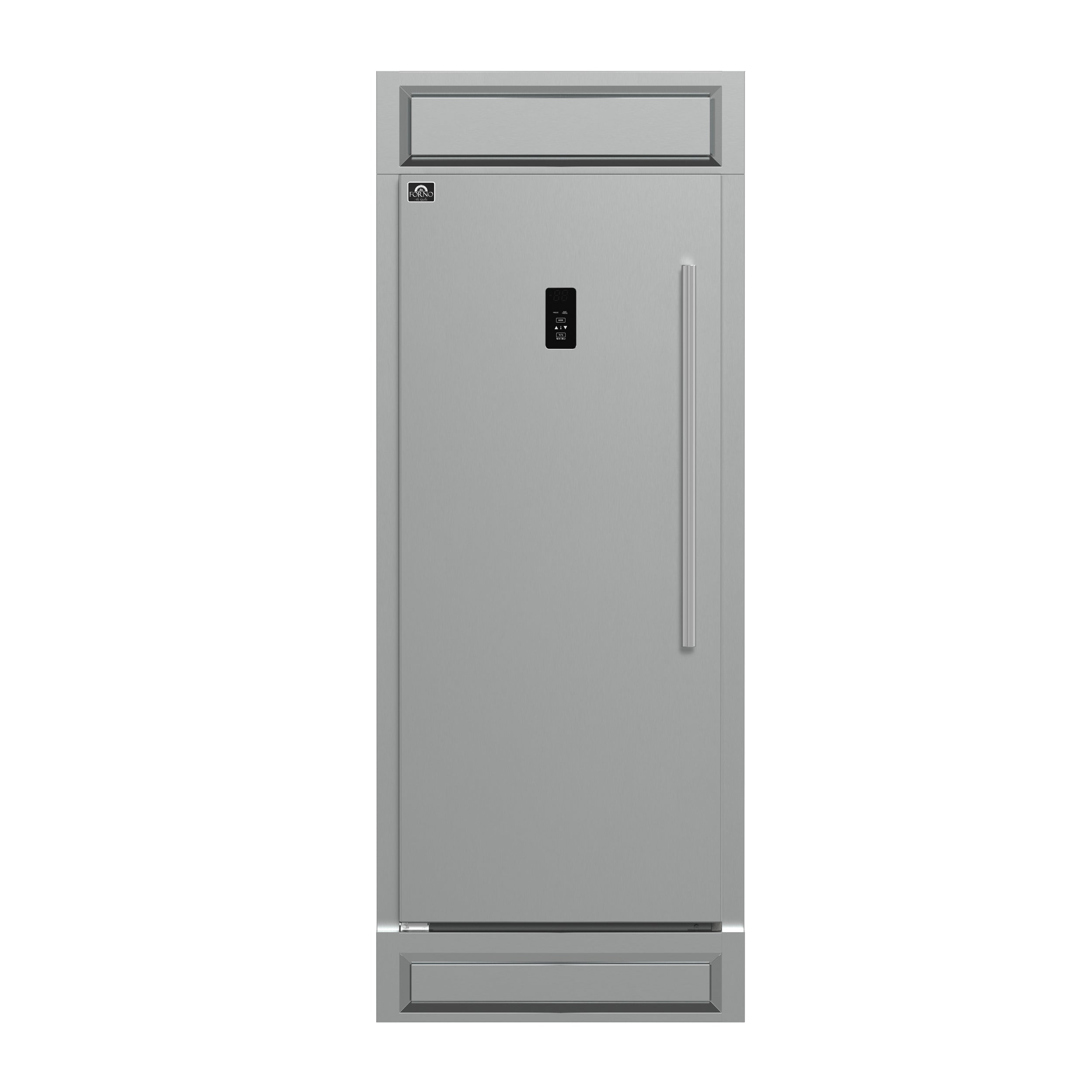 Forno Fortezza 32 Inch Left-Swing Freezer with Trim Kit, Stainless Steel, with Automatic Ice Maker