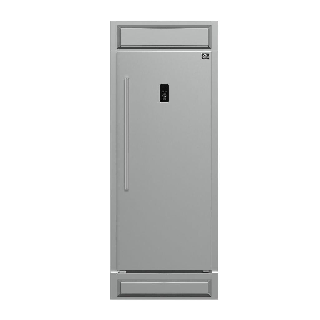 Forno Fortezza 32 Inch Right-Swing Convertible Refrigerator/Freezer with Trim Kit, Stainless Steel, Total No Frost