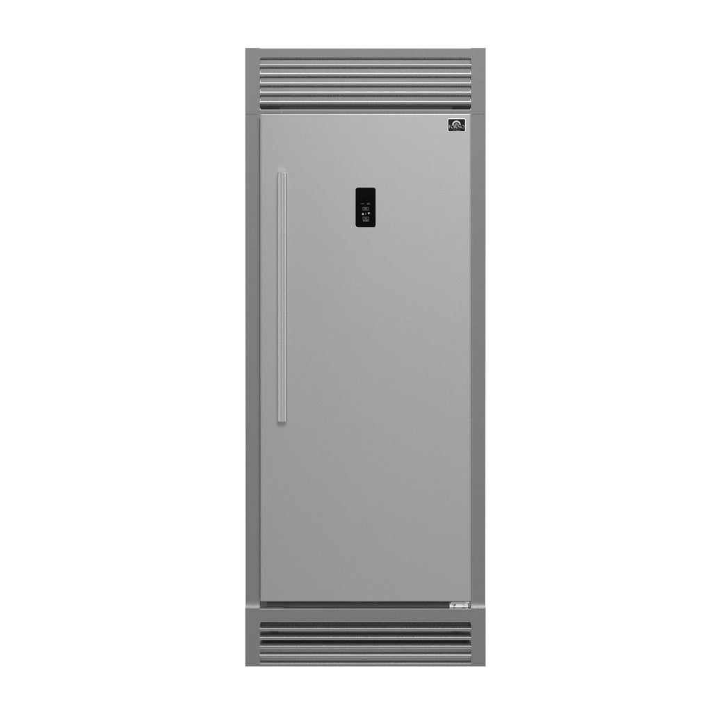 Forno Fortezza 32 Inch Right-Swing Convertible Refrigerator/Freezer with Trim Grill, Stainless Steel, Total No Frost