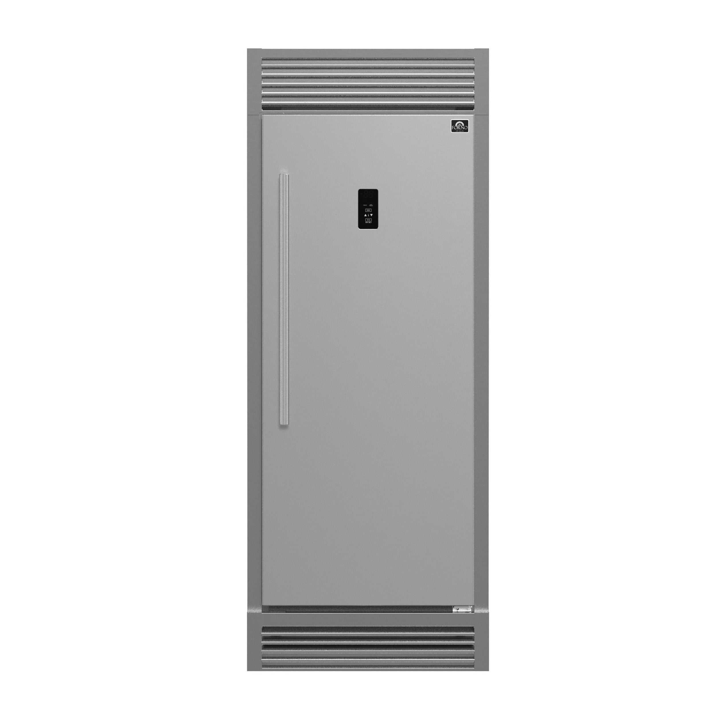 Forno Fortezza 32 Inch Right-Swing Convertible Refrigerator/Freezer with Trim Grill, Stainless Steel, Total No Frost