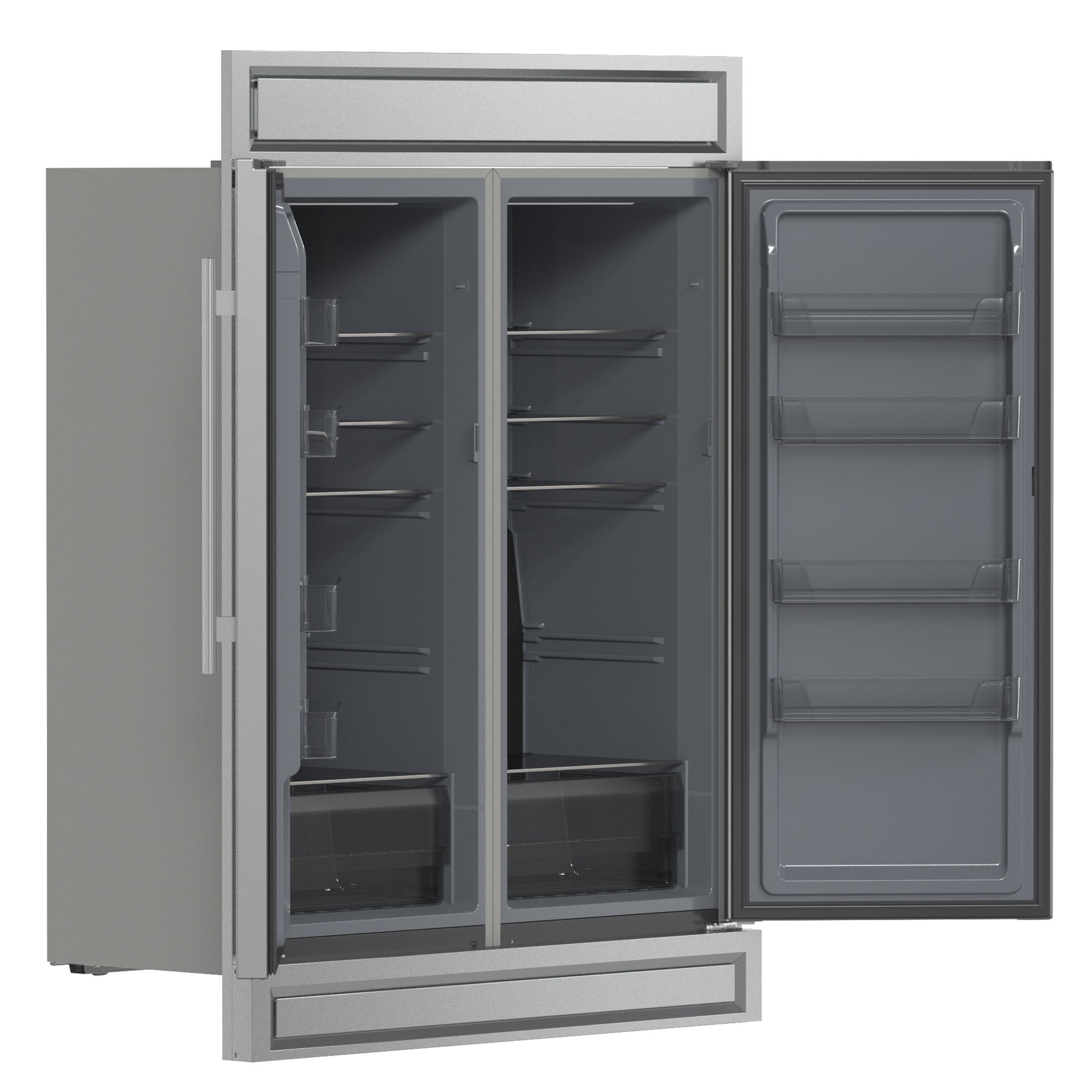 Forno Fortezza 60 Inch Convertible Refrigerator/Freezer with Modern Trim Kit, Stainless Steel, Total No Frost, with Automatic Ice Maker