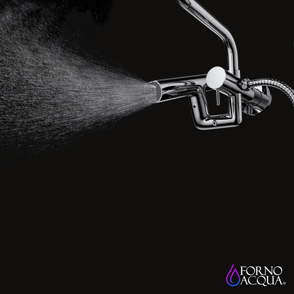 Forno Acqua AcquaFALL Mini 8 Inch Shower Head, Brushed Nickel Finish, Overhead Rainfall Shower, Handheld Shower Head, Body Jets, 2.5 GPM Flow Rate
