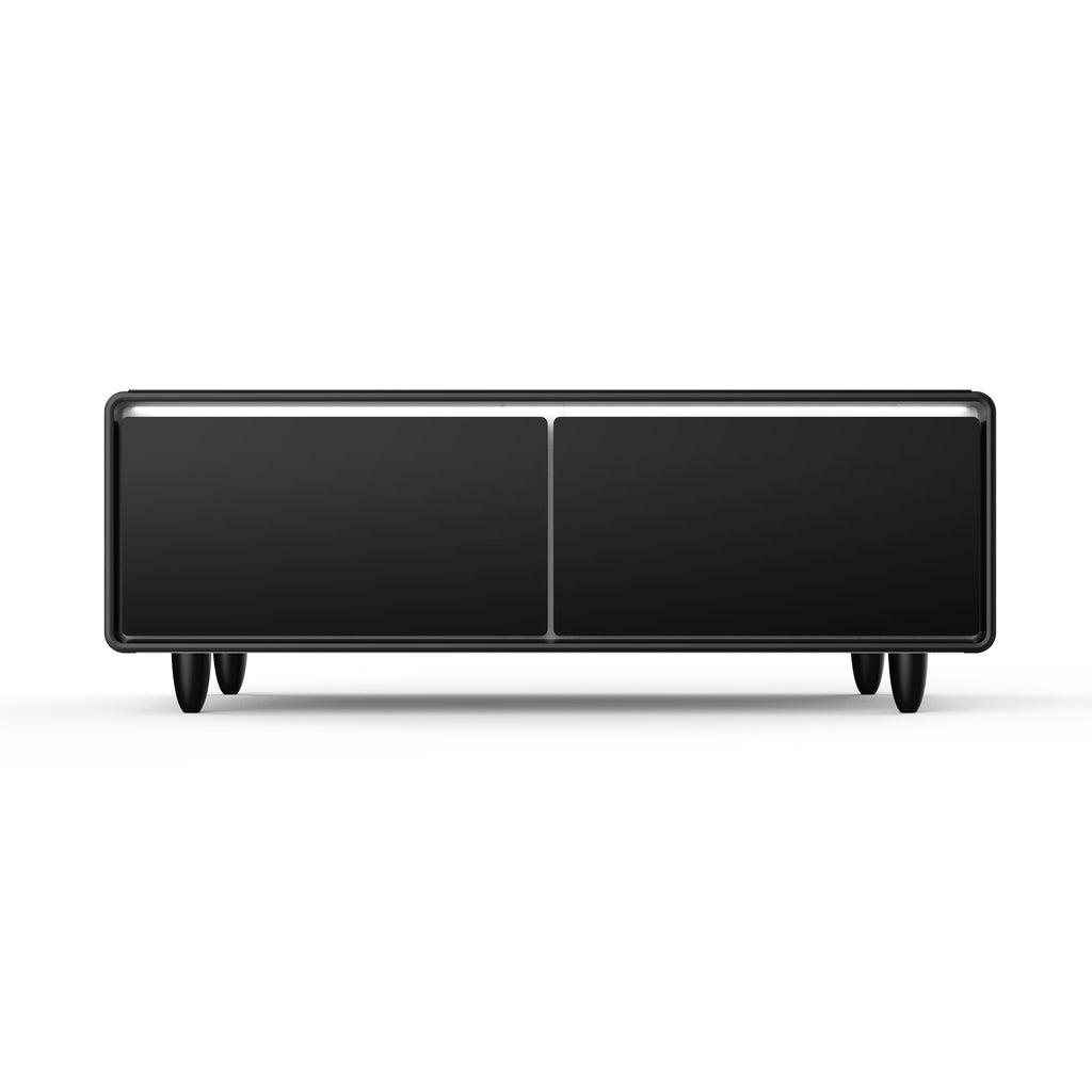 Forno Evoluto Tavolo 51-Inch Smart Coffee Table with Wood-Accent Sides – Dual Cooling Zones, Wireless Charging Pad & Built-In Bluetooth Speakers