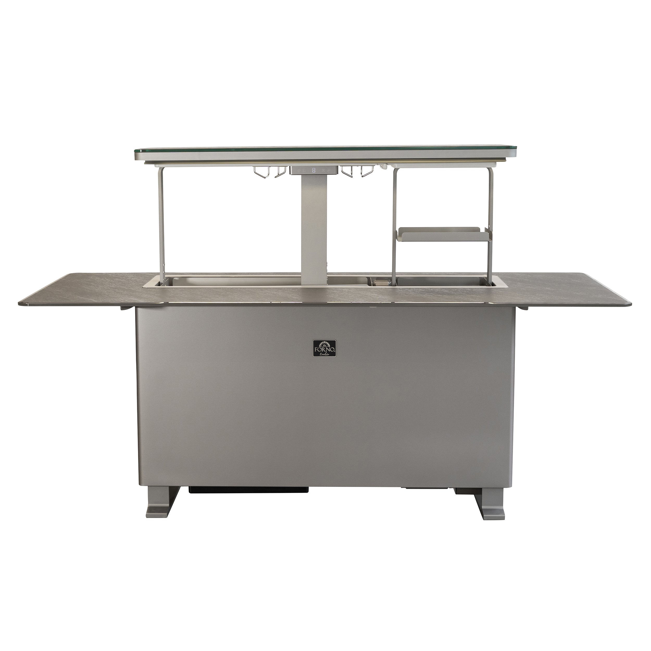 Elevato Smart Bar Table, Sandstone Black, 5.3 cu.ft fridge and freezer with Bluetooth control