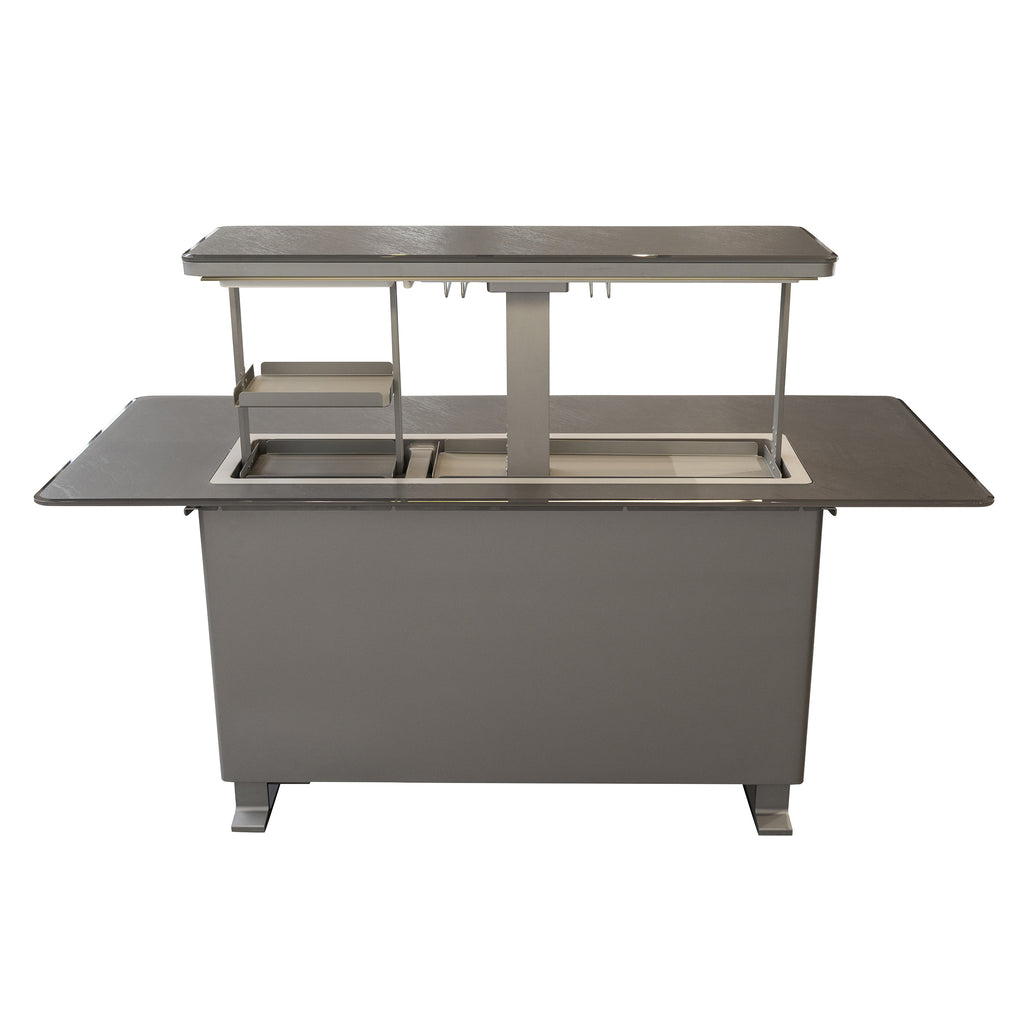 Elevato Smart Bar Table, Sandstone Black, 5.3 cu.ft fridge and freezer with Bluetooth control