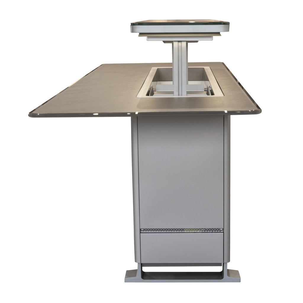 Elevato Smart Bar Table, Sandstone Black, 5.3 cu.ft fridge and freezer with Bluetooth control