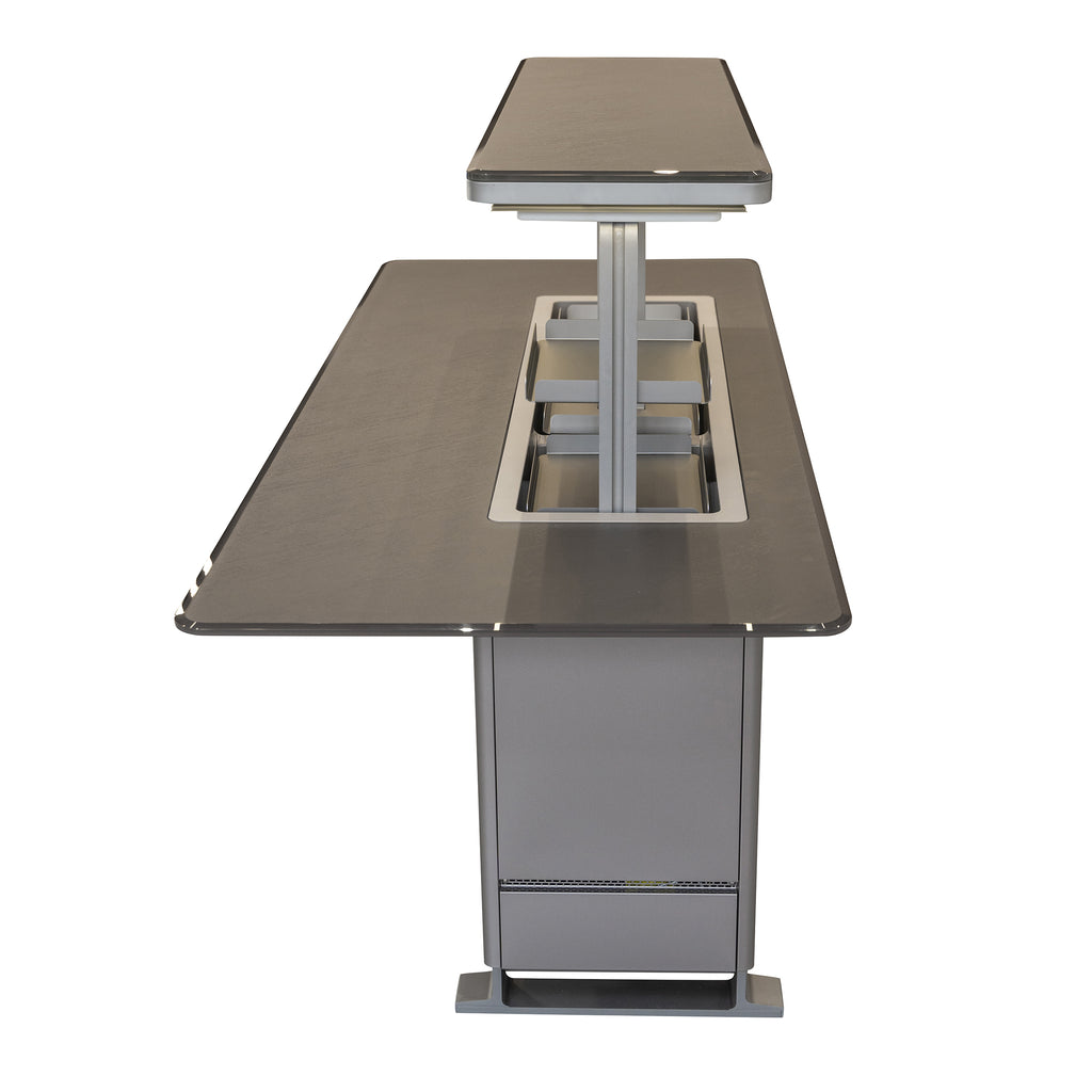 Elevato Smart Bar Table, Sandstone Black, 5.3 cu.ft fridge and freezer with Bluetooth control
