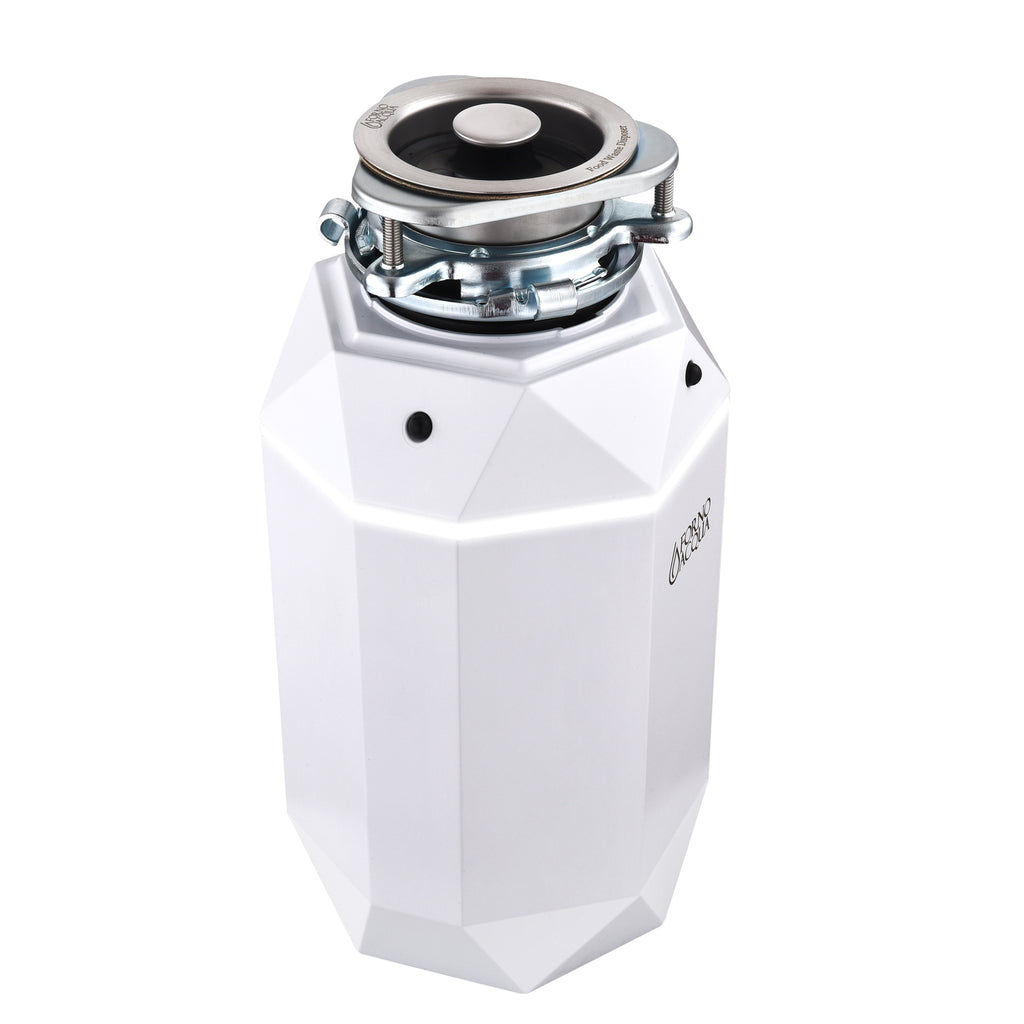 FORNO ACQUA BrightDIAMOND Moonstone 3/4HP Super Quiet Garbage Disposal Corded with Motion Sensor Cabinet Light & Pre-Wired Air Switch